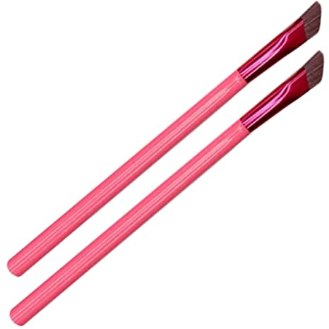 BATHVEVE 2 Stück Augenbrauen Make Up Pinsel für Frauen mit Abgewinkeltem Bürstenkopf und Künstlichem Fell zum Formen der Augenbrauen und Auftragen von Mascara Beim Makeup