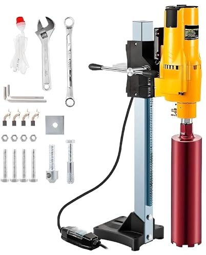 3200W 750RPM Wet/Dry Diamond Core Drill Concrete Drilling Machine Core Drill Rig Stand IndustrialTool for Wall Brick Block Stone Construction Use
