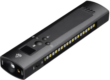 GEARHERO Lampe de poche LED 1200 lm EDC de type C, magnétique, infrarouge, IP67, rechargeable, avec fonction d'allumage et miroir, plusieurs modes d'éclairage