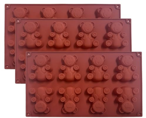 3 Pièces 8 Pièces Moules À Modeler Ours, Outils De Cuisson De Bricolage, Accessoires De Cuisine Doux Et Faciles À Détacher, Adaptés À La Fabrication De Gâteaux, De Chocolat Et D'Autres Desserts.