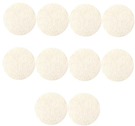 VILLCASE 10 Stück Luffa Peeling Pads Gesichtsschwamm 55cm Rund Natürliche Luffafasern Sanftes Peeling und Tiefenreinigung für Empfindliche Haut und Tägliche Gesichtsreinigung
