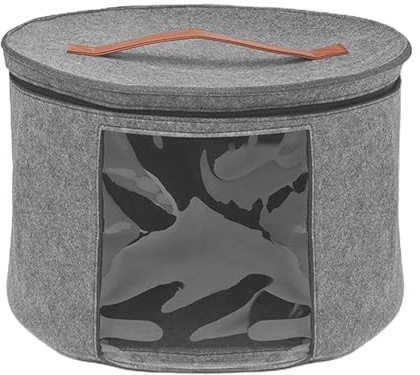 Boîte à chapeaux de cowboy - Boîte à chapeaux ronde pliable en feutre, boîte à chapeaux portable, rangement durable, fenêtre transparente | pour écharpes, serviettes, draps, gants