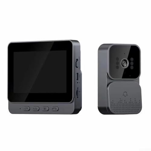 Cámara de timbre, pantalla IPS de 4.3 pulgadas, intercomunicador de video inalámbrico, audio bidireccional, no requiere Wi-Fi para monitoreo de seguridad en el hogar