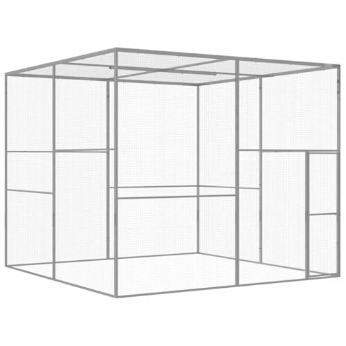 Nqyjm Kattbur 3 x 3 x 2,5 m galvaniserat stål utomhus hundhus för hundar