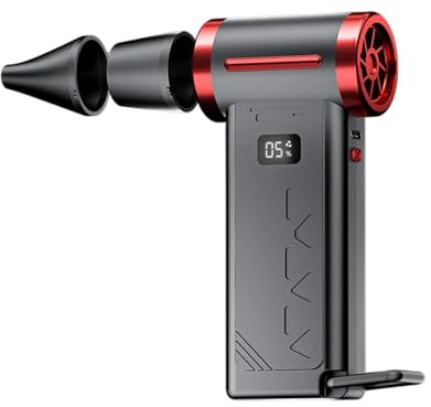 Ventilateur portatif rechargeable USB C à charge rapide 130 000 tr/min avec mode turbos, 6 vitesses réglables et lumière LED