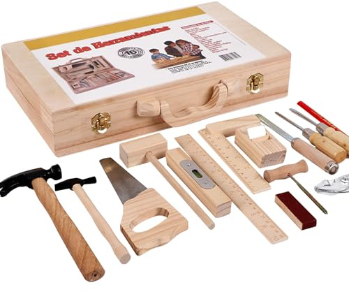Ensemble d'outils pour , Ensemble d'outils de Jeu en Bois, Activité d'apprentissage d'âge préscolaire de Construction, Boîte à Outils de réparation en Bois pour , Jouets p
