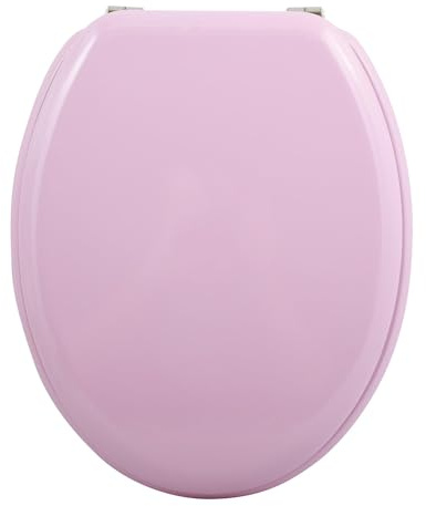Well Home Asiento WC, con bisagras acero inoxidable, acabado, color rosa