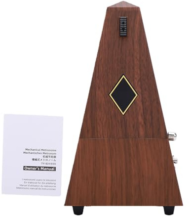Hamwesh Mekanisk Metronom, Bärbar Metronom i Tornstil för Pianogitarr Violintrummor Citrar, Högt Exakt Taktslag med Justerbara Accentlägen 40-208 BPM för Musikövning (Teakkorn)