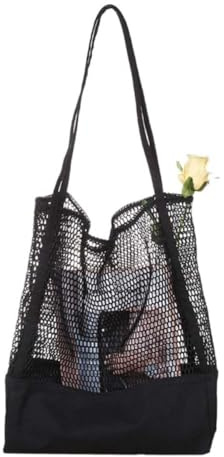 LOPUNER Bolsa de Malla de Nylon Reutilizable Compra Gran Capacidad y Ligera, Adecuado para Picnics y Playa, Bolso de Supermercado Versátil y Resistente