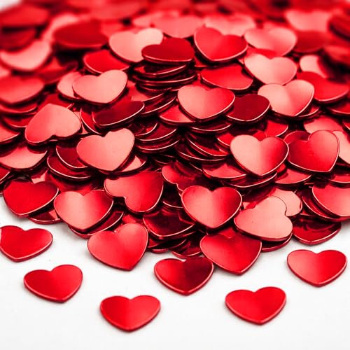 14 Gram Red Heart Shape Table Scatter Confetti Wedding Favour Anniversary Birthday Mother’s Day Party Decorations 10mm SHATCHI