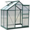 Outsunny Serre de Jardin Polycarbonate 2,51 m² Serre en Aluminium pour Le Jardin 190 x 132 x 201 cm résistant aux UV, avec Fondation renforcé, gouttière, Lucarne et Porte Coulissant, Vert foncé