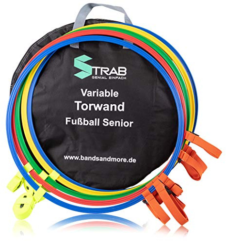 STRAB – Torwand für Fussball mit Bänder um professionell und effektiv zu trainieren/Tor-Technik-Set/Fussball Training (Fußballtor - Bänder)