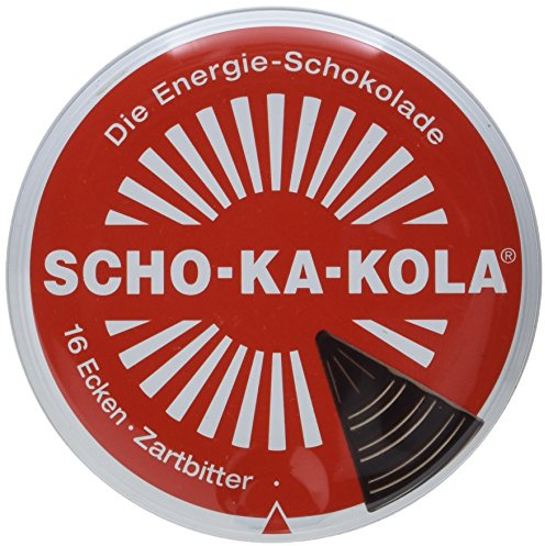 SCHO-KA-KOLA Original Zartbitter, (1x 100 g) I Schokoladen-Tafel in der Dose I Koffein Schokolade Snack I Kaffee Knabberartikel