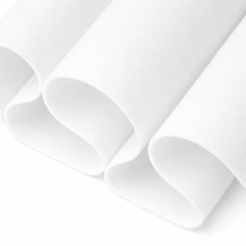 FabricLA Acryl-Filzstoff – 1,8 Meter breit, 1,6 mm dicker Filz pro Meter – weiche Filzbögen zum Nähen, Kissen und Polstern, DIY-Kunst und Handwerk – weiß, 1 Meter