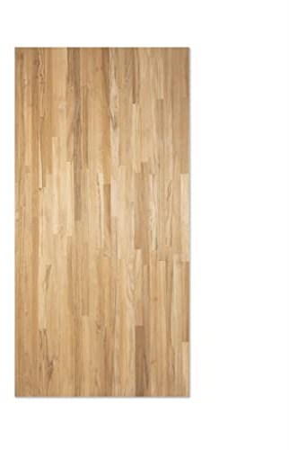 BioMaderas Estantería de madera maciza de teca de 18 mm de espesor/Tablero de mesa/Tablero de trabajo/Tablero para muebles/Corte/FSC® 100% con espigas en cuña