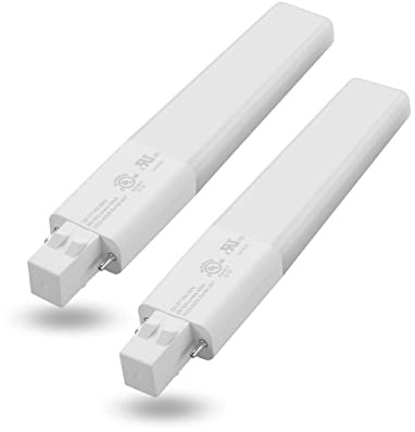 Legental GX23 Base LED Bulbs, 6W (13W CFL Equivalent) Slim 2-Pin PL Horizontal LED Light, 5000K Cool Light, 360° Beam, 120–277V Plug-and-Play, Energy Efficient CFL Replacement, UL Listed – 2 Pack