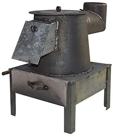 YYUINU Four à charbon en fonte pure, poêle à bois, poêle sans fumée, cuisinière de camping polyvalente, pour tente, intérieur, villa, abri, chauffage, B