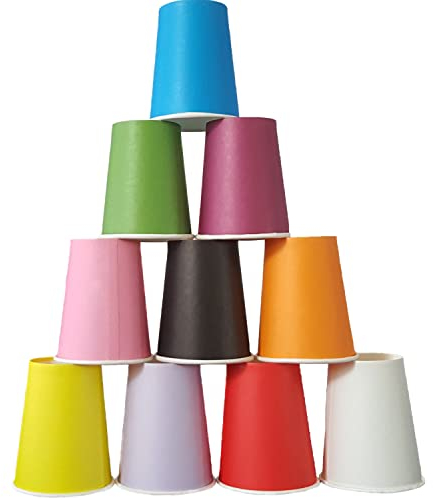BestSaller 1225 Becher-Schiessen-Pyramide, 10 Becher, Dosenwerfen Becher Wurfspiel, 10-teilig (Farbe zufällig, 1 Set)