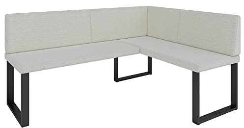 FURNISTAR Eckbank Akiko Metal - Eckbankgruppe für Ihrem Esszimmer, Küche modern, Sitzecke, Essecke. Perfekt für Küche, Büro und Rezeption. Solide und Starke Verarbeitung. (INARI 22, 168x128cm rechts)