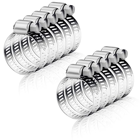8 Stück Schlauchschellen Set 16-25mm Edelstahl Schlauchklemme Einstellbare Schlauchschelle Robuste Schellen Vielseitige Rohrschellen Kit für Wasserrohr Garten Haus Gas Rohr Automobil-Tubing Teich