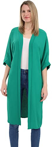 Malito - Damen Kimono - Cardigan für den Sommer - Tunika Blazer für den Alltag - Strand Party Bikini 2342 Einheitsgröße