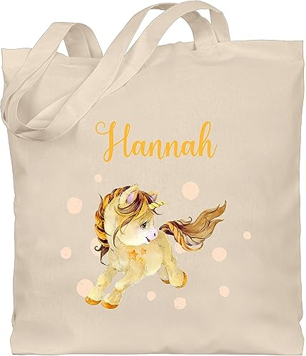 Geschenk mit Namen personalisiert by Shirtracer - Baumwolltasche - Einhörner - Einhorn Unicorn mit Namen