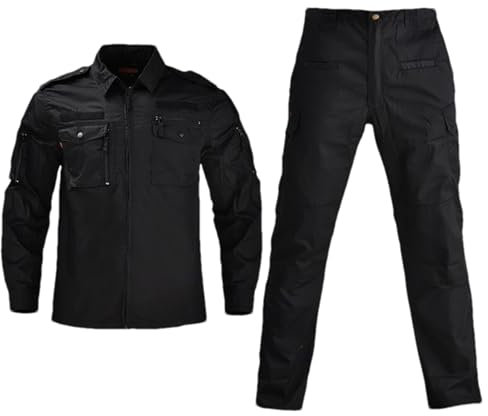 ZMIN Armee Militär Taktische Uniform Camo Schlachtfeld Anzug Paintball Jagd Kleidung Männer Militär Set black XXL