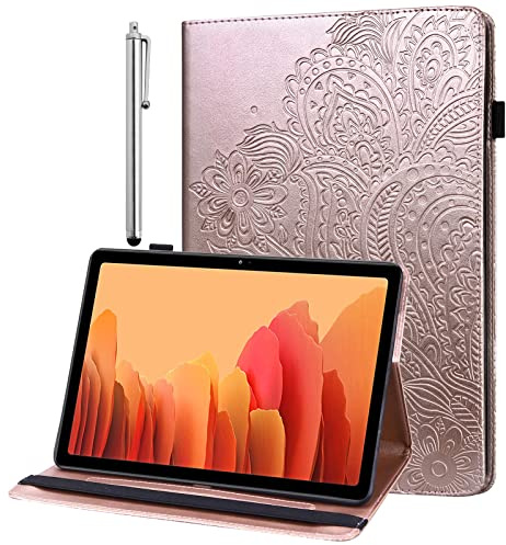 GLANDOTU Hülle für Amazon Fire HD 10 Tablet 13. Generation 2023 / Fire HD 10 Plus 11. Generation 2021 Schutzhülle mit Auto Schlaf/Aufwach - Ultra Dünn Flip PU Leder Ständer Case Hülle (Rosengold)