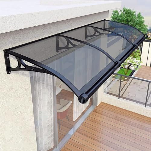 JFOZDM Door Canopy Outdoor, Front Window Awning, Door Canopy Waterproof, Aluminium Frame, Multi-color Polycarbonate Sheet, UV, Snow Protection, Rain Shelter for Back, Porch, Patio, Roof, Garden
