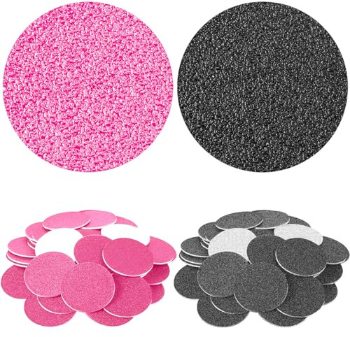 100 discos de papel de lija de 25 mm con broca de metal para uñas, grano 80#120# para taladro de uñas, limas de pies, removedor eléctrico de callos de piel muerta (rosa，)