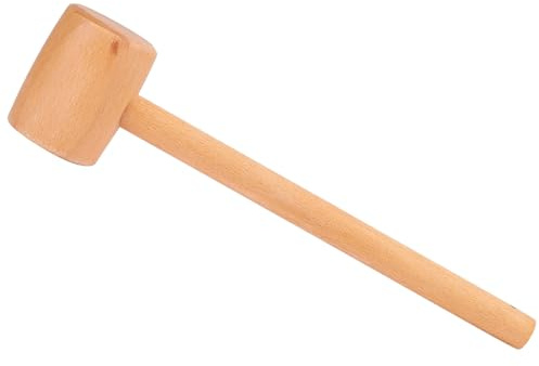 Mazo de Carpintero de Madera Sólida de Akozon Beech, Martillo Artesanal de Cuero de Bricolaje Artesanal, Herramientas de Grabado y Tallado