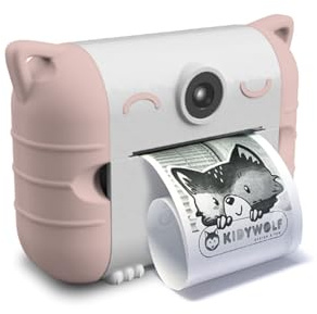 KIDYWOLF Kidyprint Rose – Appareil Photo Instantané Enfant avec Impression Thermique – Polaroid Ludique et Créatif pour Explorer, Capturer et Partager Ses Souvenirs