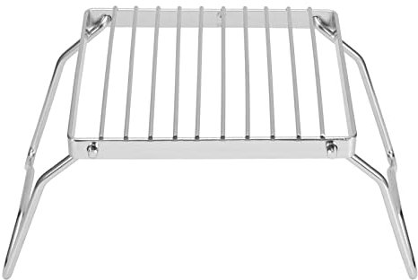 Outdoor-Grill, 304 Edelstahl, faltbar, tragbar, über Feuer, Camping-Grill mit Aufbewahrungstasche (Größe: 20 x 23 cm)