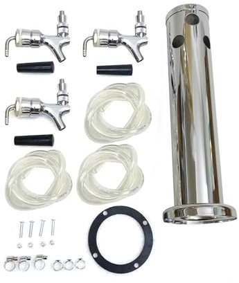 AMEEDA Single Faucet Draft Beer Tower Triple 3 Tap Stainless Steel Faucet Draft Beer Tower Bar Home For Kegerator