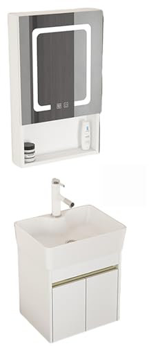 SXSYTR Badezimmer-Eckwaschbecken Mit Unterschrank, Waschbecken Waschtisch Badezimmer, Eckwaschbecken Mit Unterschrank, Badmöbel-Set für Badezimmer & Gäste-WC(50cm)