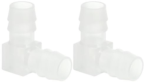 PATIKIL 2pcs Codo de 90 Grados Espiga para Manguera, L Conectores de Bomba de Aire de 2 Vías de Plástico Accesorios de Empalme Igual Adaptador de Púas para Acuario Gas Líquido, 12mm