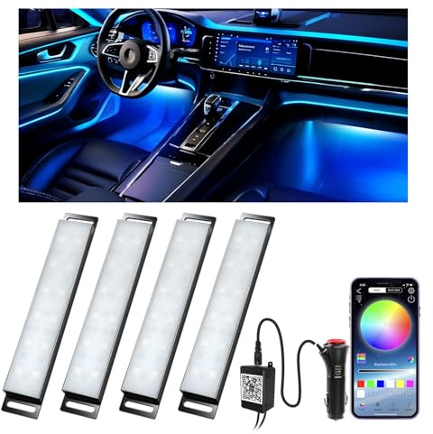Honalia Car LED Lights Interior, Ambient Lighting Car with Smart APP Control, Multicolor Interior LED Lights with Music Mode for Truck Jeep SUV, DC 12V