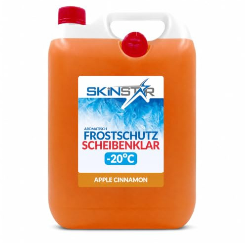 SkinStar Scheibenfrostschutz -20°C mit Duft | Effektiver Scheibenreiniger | Winter | Gebrauchsfertig | Frostschutzmittel Scheibenwaschanlage | Klare Sicht (5l, Apple-Cinnamon)