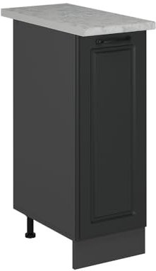 Vicco Apothekerunterschrank R-Line, Anthrazit Landhaus, 30 cm AP Marmor