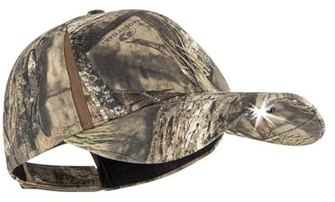 LED Hat Light - POWERCAP Baseball Cap with Light Built in - LED Cap Visor Light with Bright Headlight and IPX4 Rating (2.5 Structured Mossy Oak)