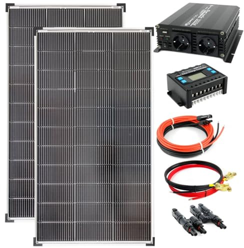 SOLARTRONICS Komplettset 2X 120 Watt Solarmodul 1000 Watt Wandler Laderegler Photovoltaik Inselanlage