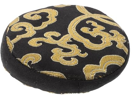 BIUDECO Buddha Klangschalenunterlage 10cm Rund Handbestickt Schwingungsisolierend Rutschfest Yoga Klangschalenmatte Pad