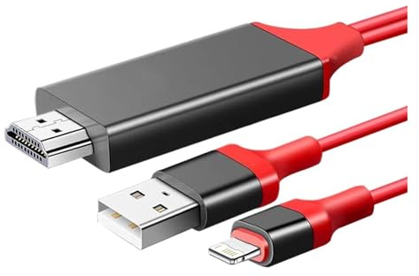 WIKRQIHL Câble vidéo, Compatible avec iPhone, iPad Mini, 14, 13, 12, 11 Pro Max, éclairage vers HDMI, projecteur TV, Adaptateur AV numérique, convertisseur 4K HD(1pcs)
