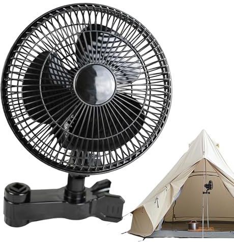 Tiajingzi Grow Ventilatore con clip, 25 W Clip Ventilatore con 2 livelli di velocità, ventilatore oscillante automatico, fissaggio a morsetto, per campeggio, officina, soggiorno, ecc