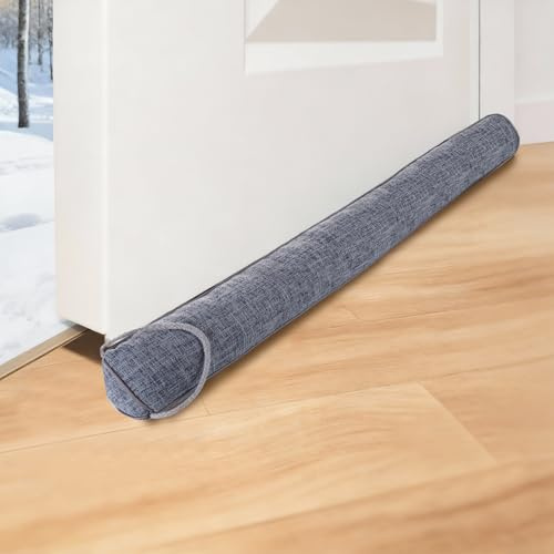 MICHIHOMIE Zugluftstopper für Türen 92 cm – Extra Schwerer und Waschbarer Türvorleger – Energiesparend als Kälte-, Luftzug- und Insektenschutz, Grau