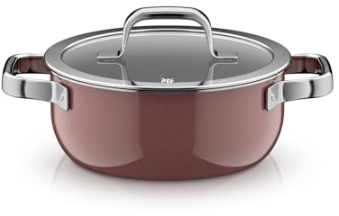 WMF Fusiontec Mineral Pro, Bratentopf, Deckel, 20 cm, langlebig, kratzfestes Material, kleiner Topf Induktion, für alle Herdarten geeignet, Made in Germany, Rose Quartz, 0518885290