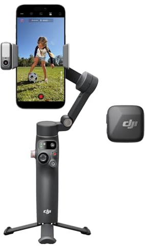 DJI Osmo Mobile 8 Creator Combo (DJI Mic Mini Transmitter Infinity Black), Gimbal Stabilizer for Smartphone, AI Native Tracking with Audio & Lighting, 360° Pan Rotation, Built-in Extension Rod & Tripo