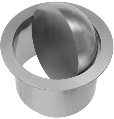 TOBBOMEY Cubo de Basura Empotrado Redondo Tapa Abatible de Acero Inoxidable 13 CM para Encimera Tapa Integrada para Cocina y Baño Diseño Oculto y Funcionalidad Práctica