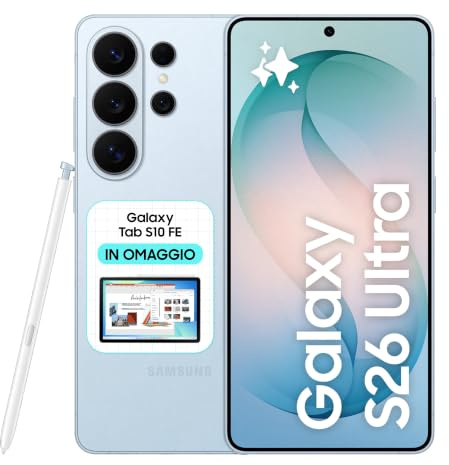 Samsung Galaxy S26 Ultra, 1TB, Sky Blue [Versione italiana] | 3 anni di Garanzia, Smartphone AI, Privacy Display Integrato, Processore Potente, Assistente Foto, Camera 200 MP, 5000 mAh