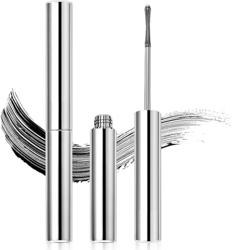 2PCS 3D Curling Eyelash Iron, Waschbare Metal Wand Mascar, Metal Mascara mit Metallbürste, Wasserfest Tubing Mascara Iron Eye Mas cara Wimperntusche Schnell Trocknend und Wischfest